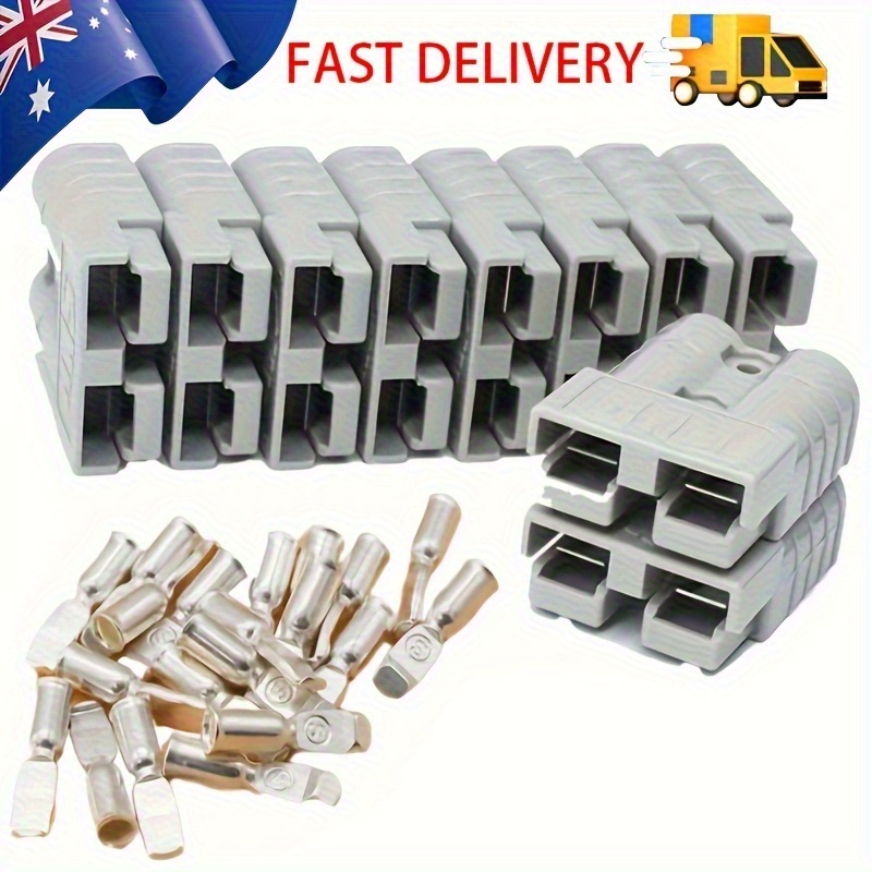 TEMU 20/50pcs 50amp Anderson Connectors, 12-24v Heavy-duty Quick Connect Disconnect Battery Cable Terminals For 4x4, , Rv, Trailer, Boat & Off-grid