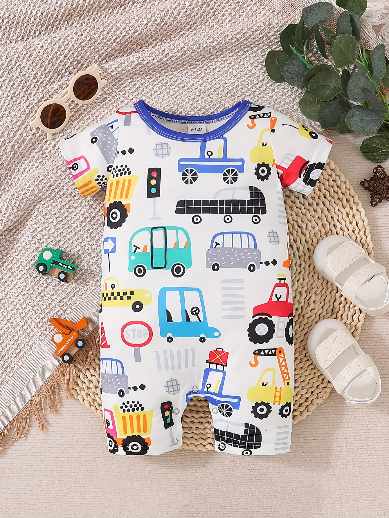 Cute Cartoon Print Baby Girls Boys Bodysuits Comfy Cotton - Temu