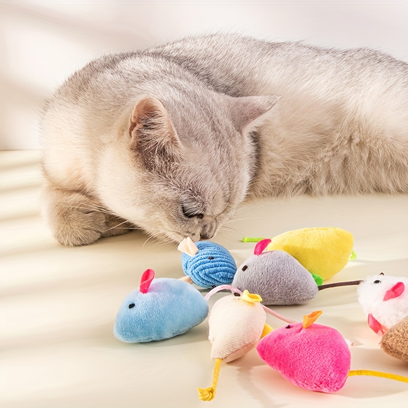 

Jouet Chat Souris en Peluche - Jeu Interactif pour Toutes les Races, Chaton et Pelucheux