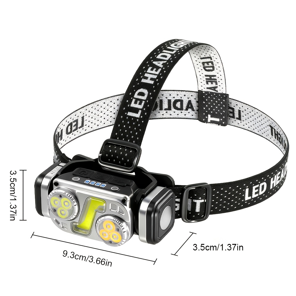 2pcs Super Rechargeable LED Headlights with 6 Lighting Modes