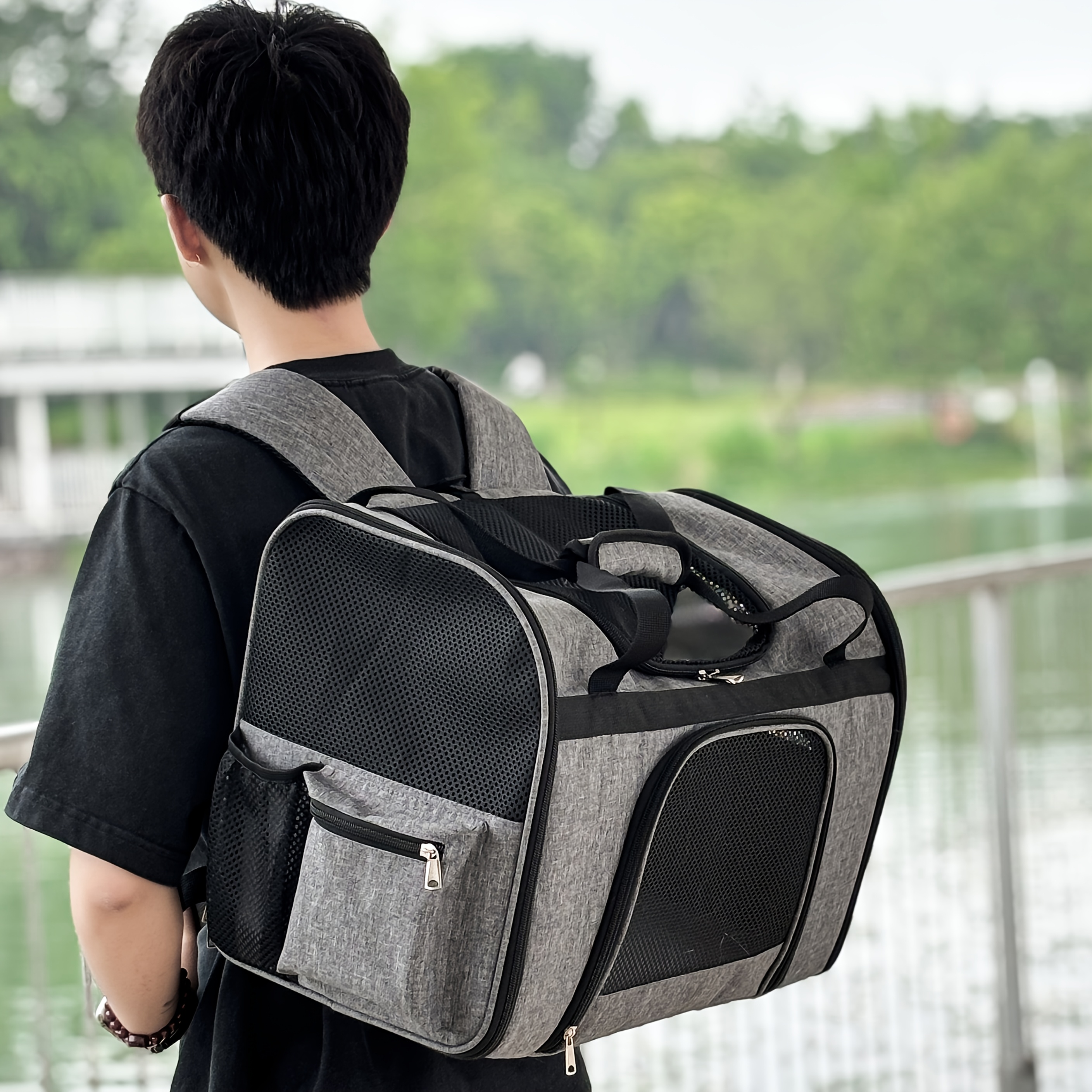 Dual- Bag, Backpack, Hand-held Bag, Dog, Outdoor Cat, Portable, Breathable, Comfortable Pet, Outdoor Activities