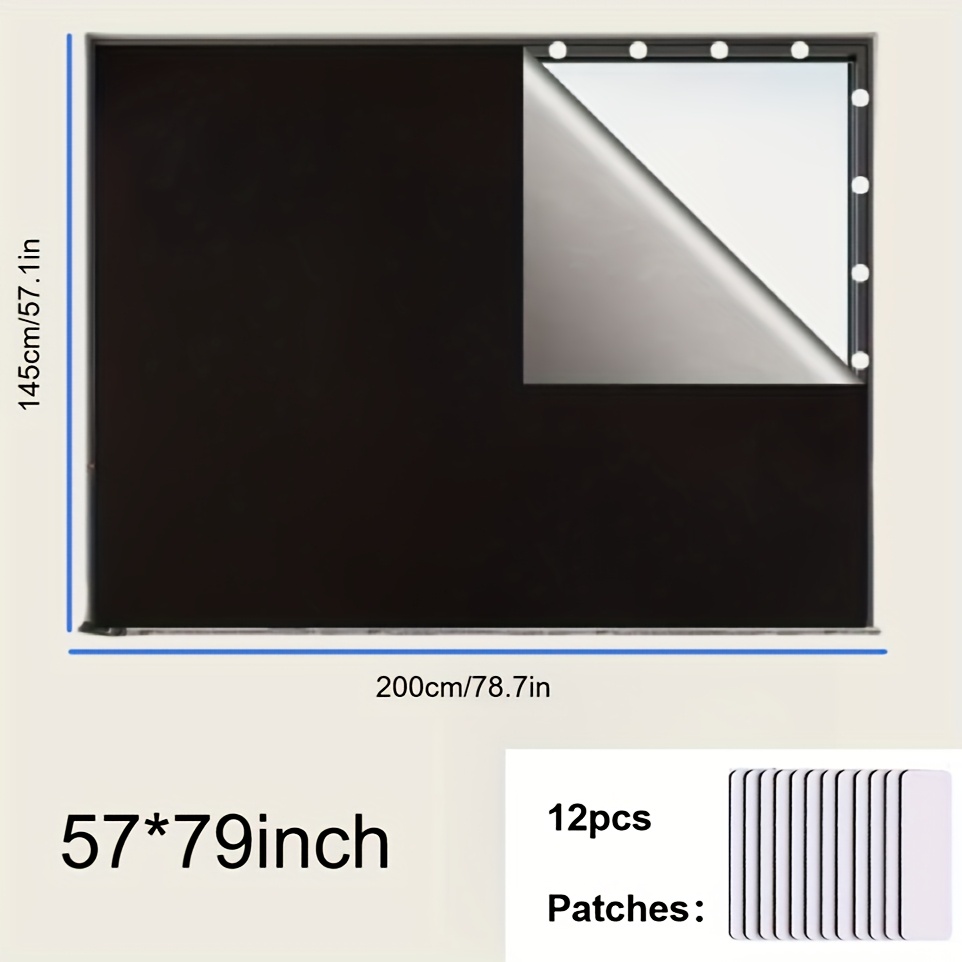 1pc 100% Blackout Blind Curtain, Travel Blackout Window Shades, Portable Blackout Window Cover For Bedroom, Dorm Room, No Drill, And Block For Rv , Rv Parts