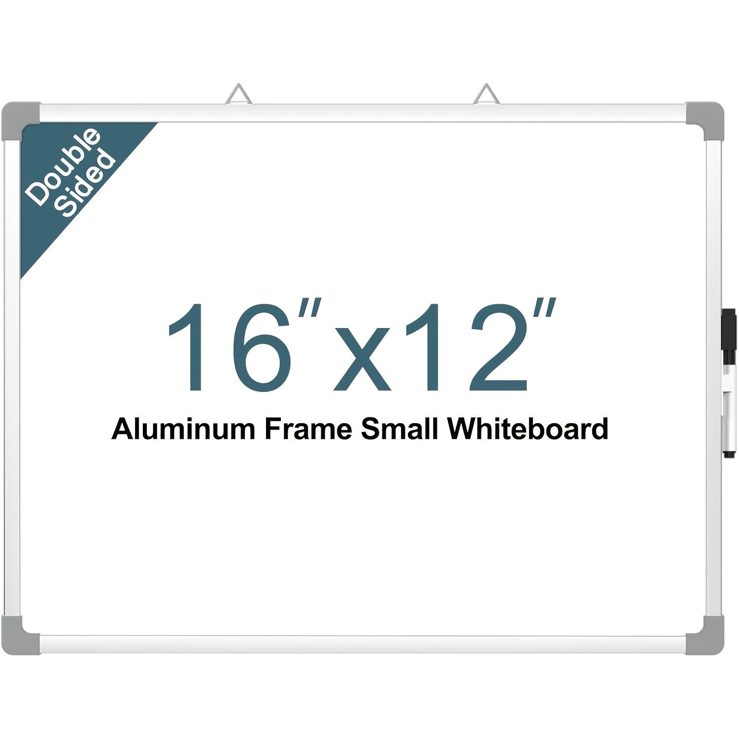 

1pc Dry Erase Board For Wall, 16" X 12", Aluminum Frame, Double-sided Magnetic White Board Dry Erase, Small Hanging Whiteboard, Portable For Planning Drawing Memo List School Home Office