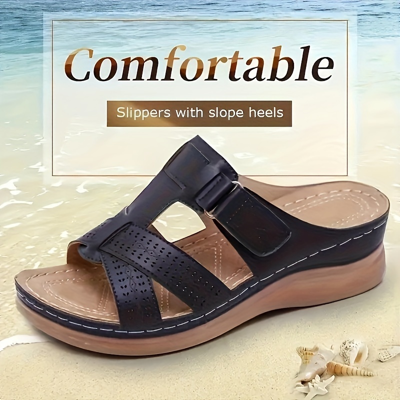 solid color casual sandals women s slip platform soft sole details 1