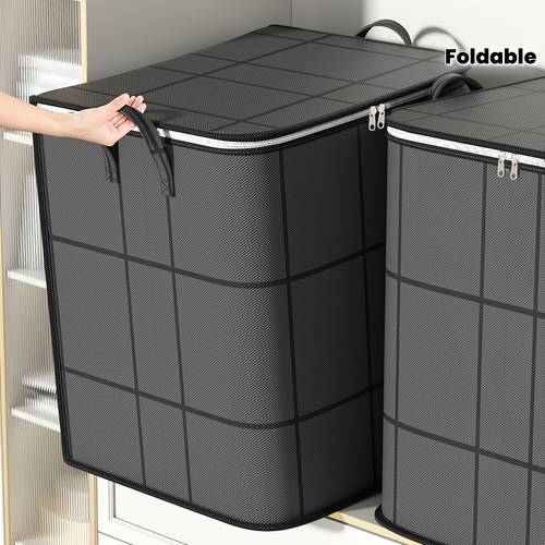 item picture 3 pack large clothes storage bags foldable wardrobe storage bag large capacity storage box household double zipper organizer bag with handles for clothes and quilts suitable for storage basket and under bed storage bag
