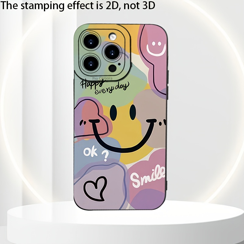 TEMU Phone Case: 2d Flat Mobile Phone Case: Face Pattern, Brand New Hot-selling Frosted Mobile Phone Case, Suitable For Men And Women, Suitable For
