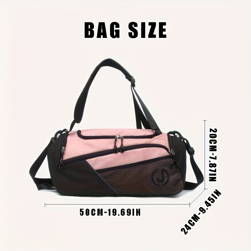TEMU Large Capacity Travel Bag With Separate Shoe Compartment - Gym, Business & Weekend Luggage - Heavy-duty Nylon Suitcase With Laptop Pocket,
