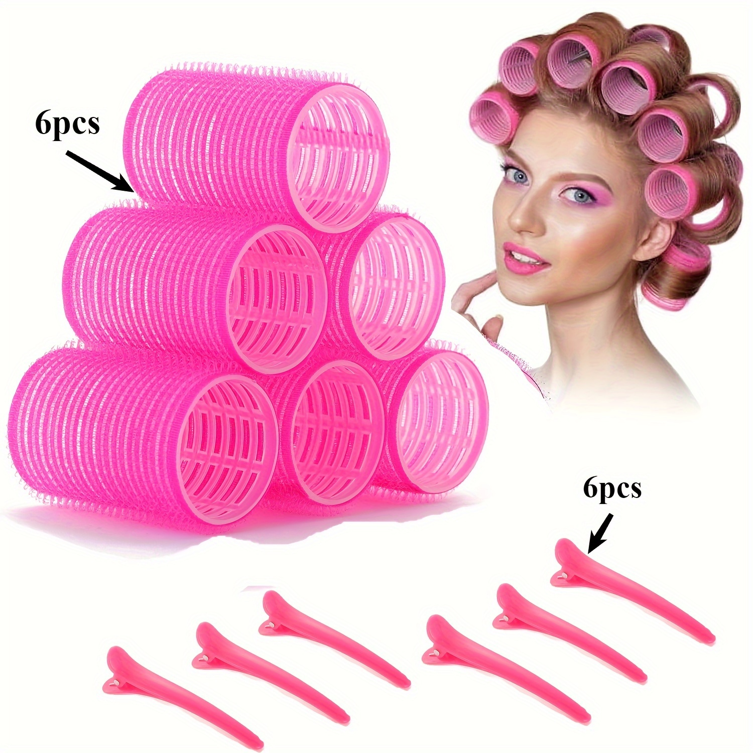 12pcs Hair Curling Roller Clip Set, Holding Rollers Hair Clips,  Salon Hairdressing Curlers, DIY Hair Styling Tools for Wavy