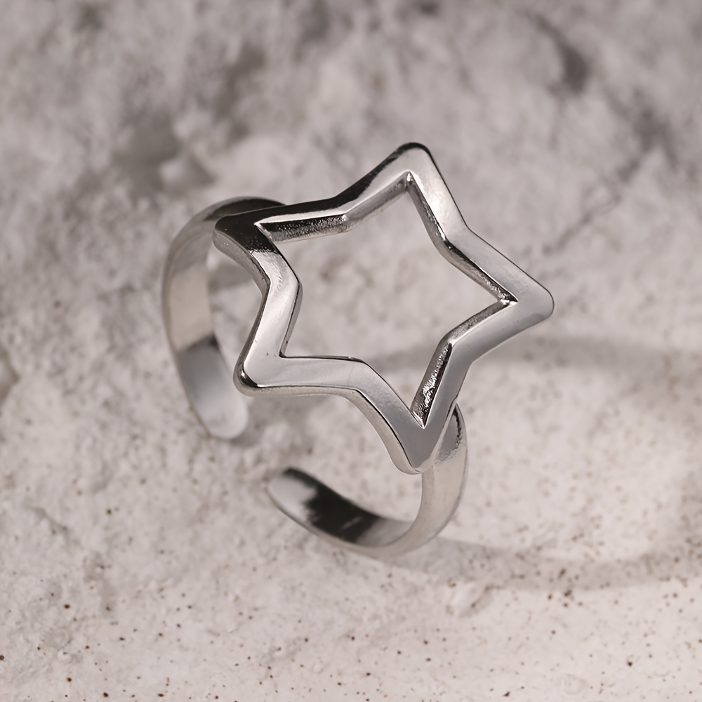 Hollow Ins Japanese And Korean Minimalist Titanium Steel Does Not Fade Ring Jewelry Additions