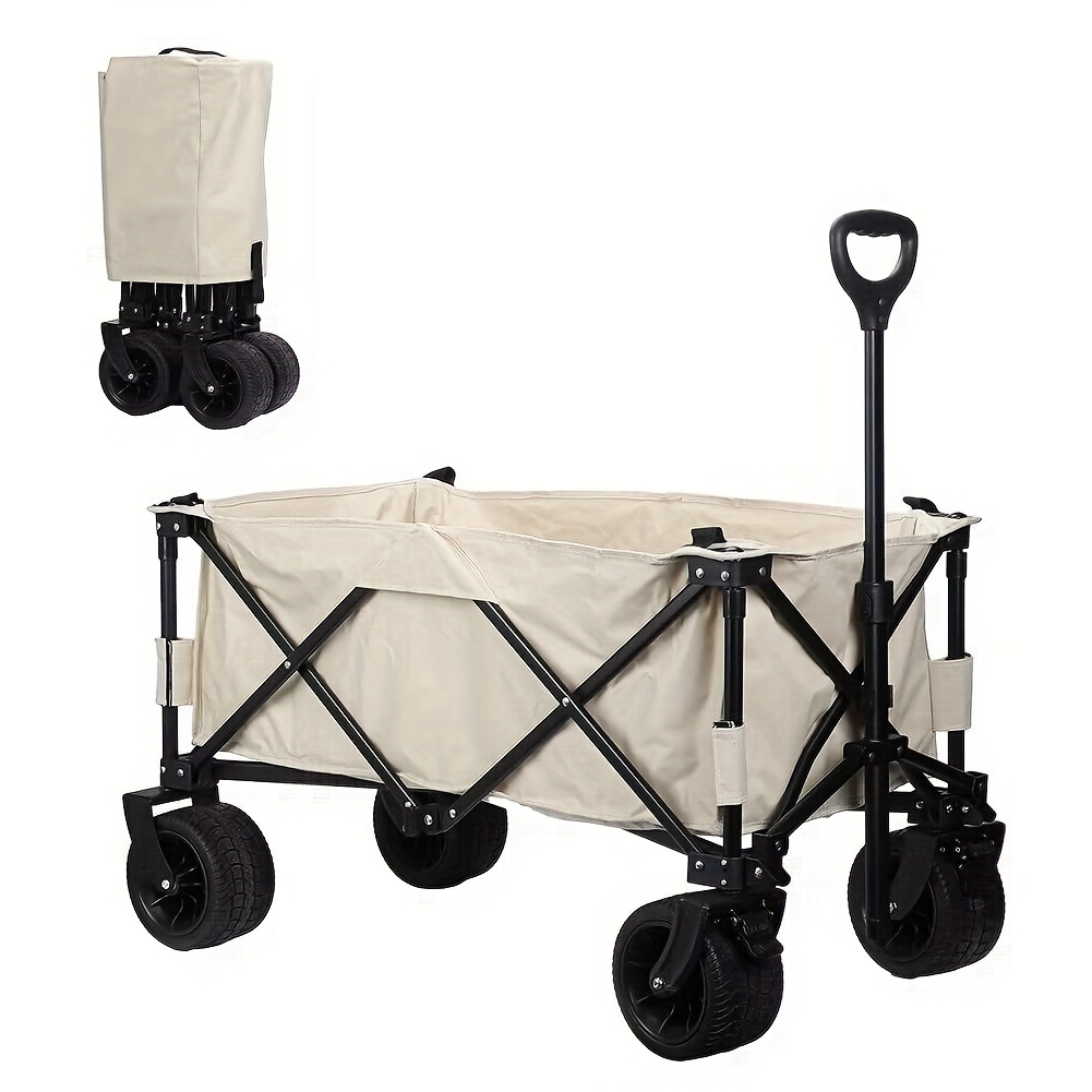 Folding Wagon Collapsible Wagon Garden Cart Heavy Duty Side Pocket