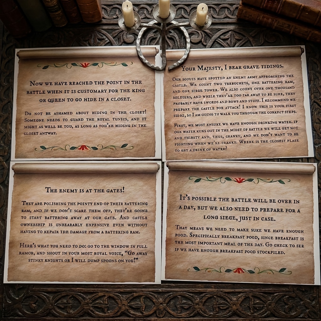12pcs Medieval Castle Treasure Hunt Game Cards