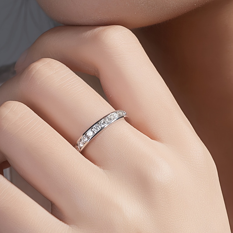 Titanium Steel Full Circle Synthetic Zirconia Ring