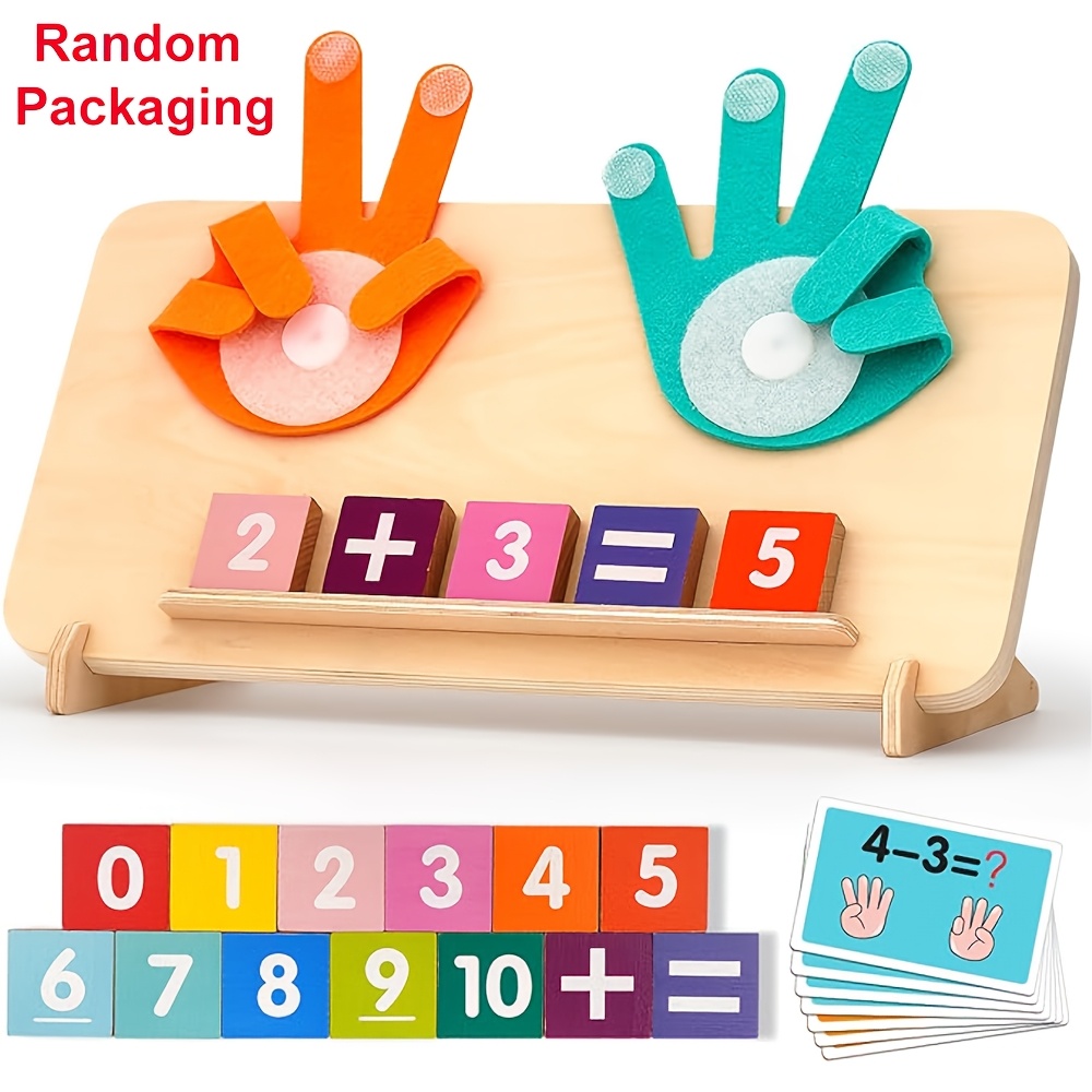 Jouet Mathématique à Compter Avec Les Doigts - Horloge Éducative En Bois - Apprendre L'Heure Et Les Nombres - Dès 3 Ans