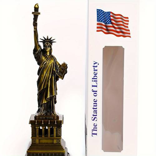 [Unique] 1pc Statue Of Liberty Ornament, Metal Crafts American Living Room Decoration, Desktop Ornaments Teacher Holiday Gift, For Home Room Living Room Office Decor