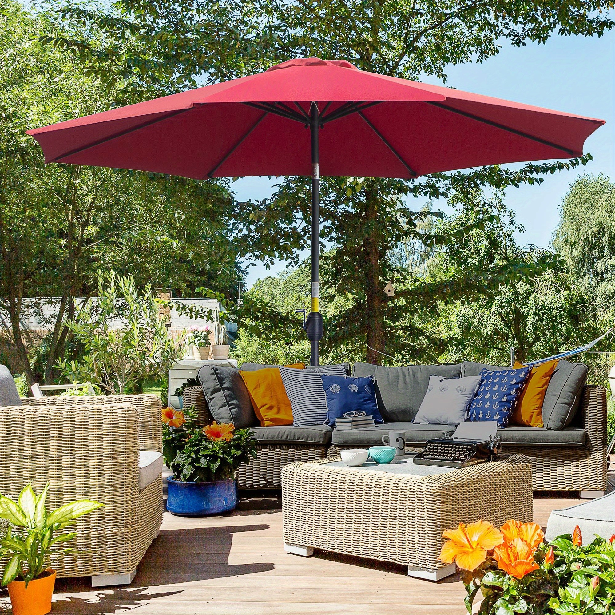 11 double layer patio umbrella 11 ft Large Wind Resistant Cantilever Umbrella