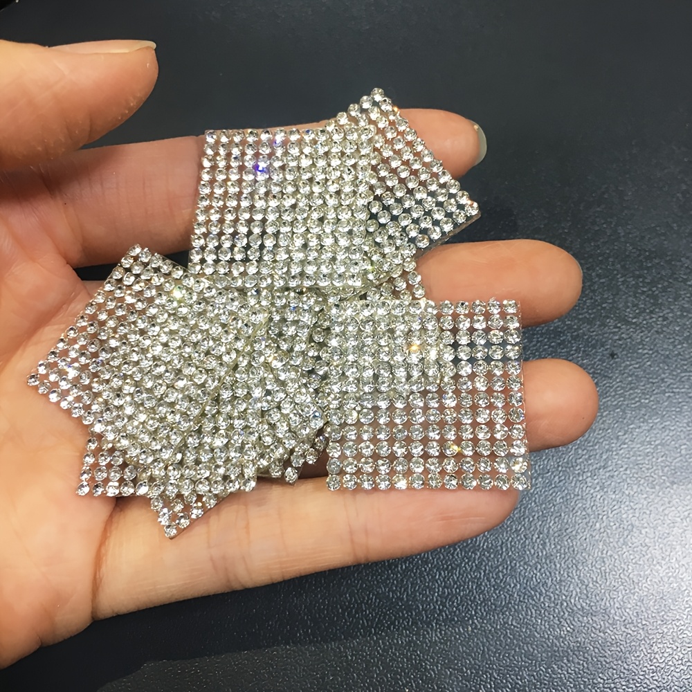 10pcs Self-Adhesive Square Shape Rhinestone Decals for DIY