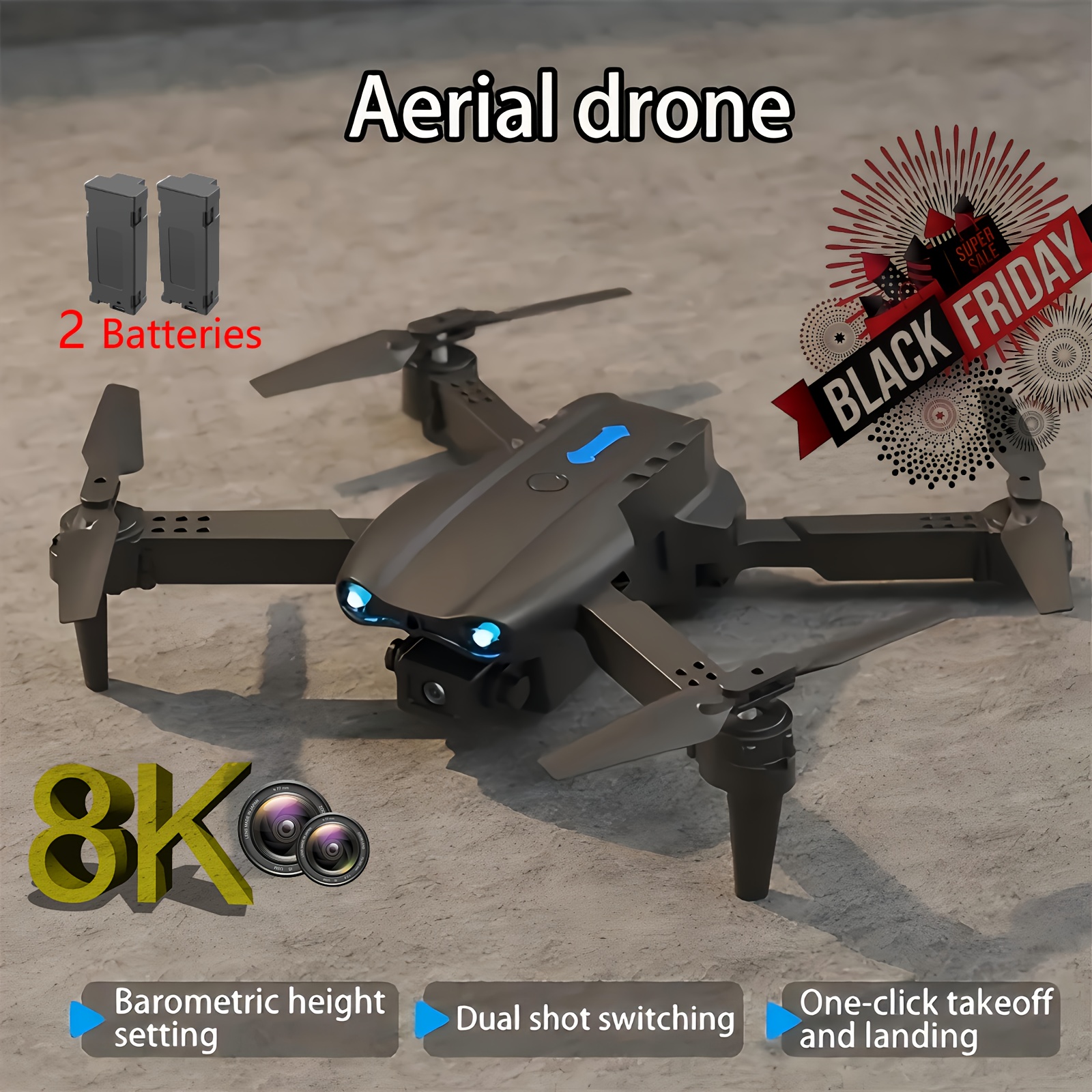 

Dual Batteries Increase , With 8k Hd Dual Camera E99 Drone, Smart , Beginner's Gift, Christmas And Halloween Gift