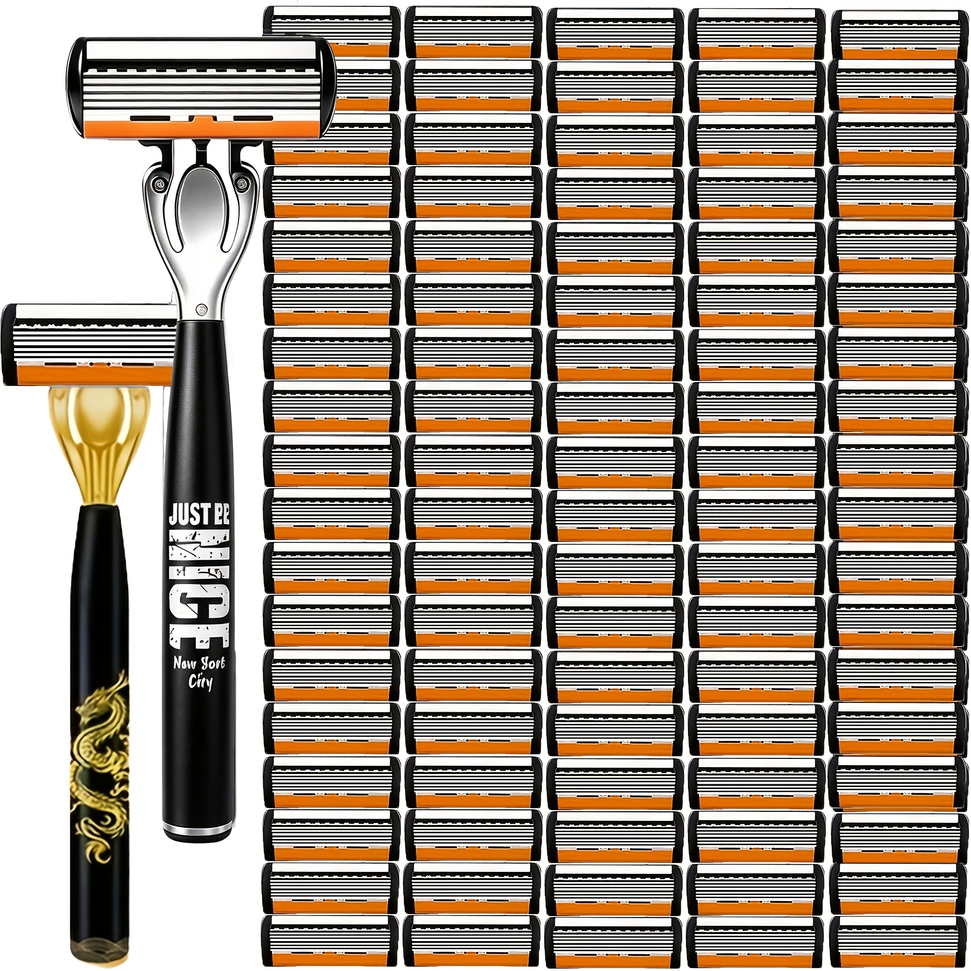 TEMU Juego de maquinilla de afeitar para hombre de con hoja de 6 capas, mango ergonómico antideslizante, hojas de repuesto multicombinables de