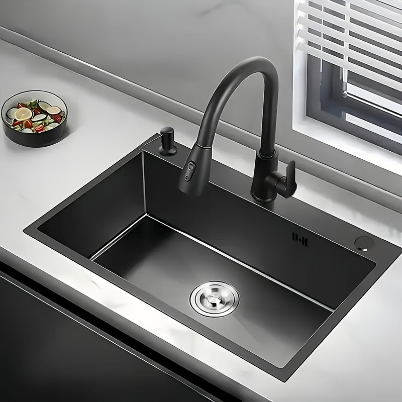 Goldfarbene Einbau-Spüle Aus Edelstahl 43,2 X 43,2 Cm – Mit Abtropffläche, Spülgitter & Schneidebrett