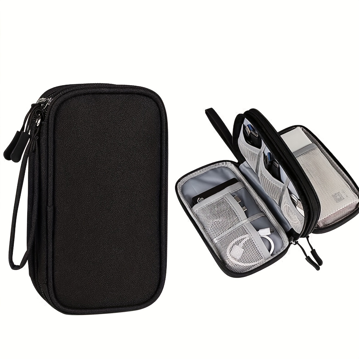 

Travel Electronics Organizer Bag, Portable Charger, Cable And Headphone Storage Pouch, For Digital Accessories