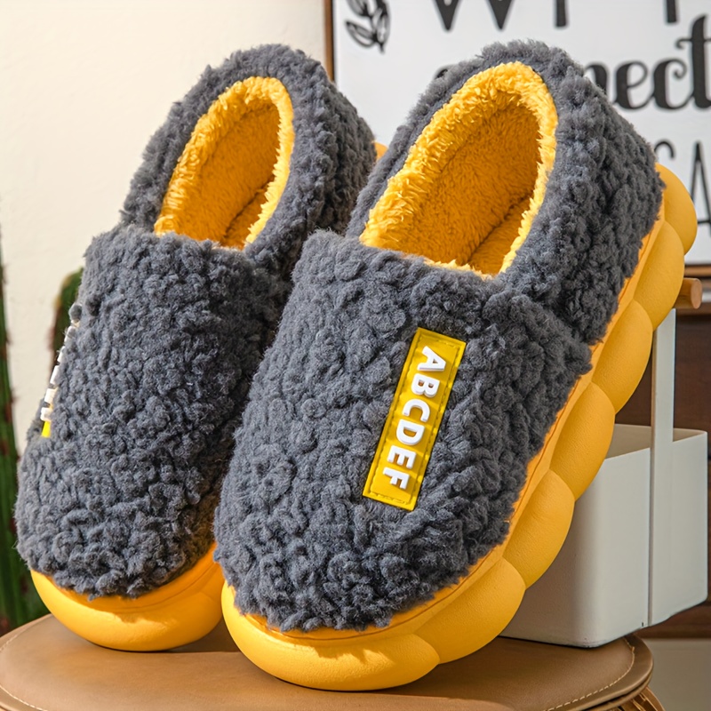Women's & Men's Plush Fuzzy Slippers with Memory Foam Insole - Slip-On Cozy Warm House Shoes