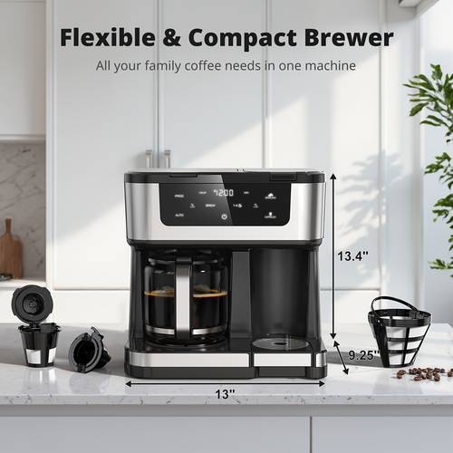 cafetera programable con capacidad tazas y cápsulas con , funcionamiento y apagado automático, para , fiestas, boquilla antiderrame, preparación de una sola taza o en jarra, calentador (enchufe)