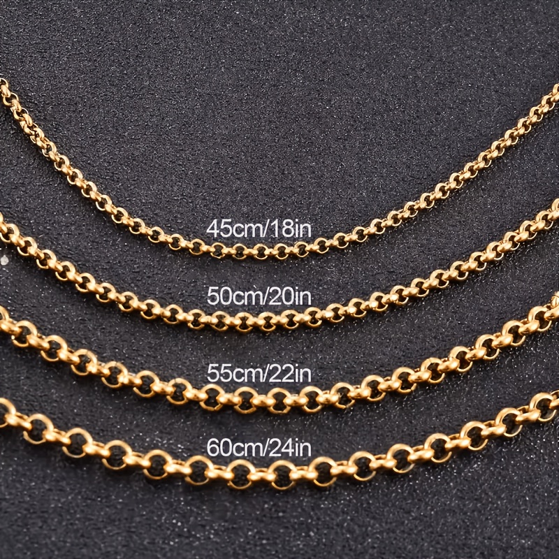 Vintage 18K Gold-Plated O-Link Chain Necklace, Unisex
