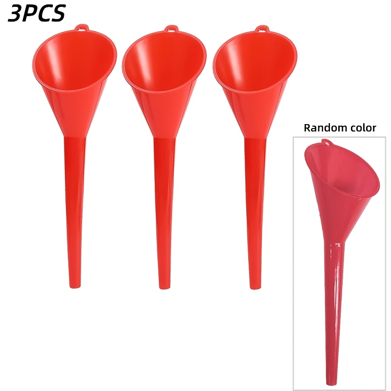 TEMU Embudo de motor de plástico para motocicleta y coche, herramienta de repostaje a prueba de salpicaduras con boquilla larga, embudo de aceite,