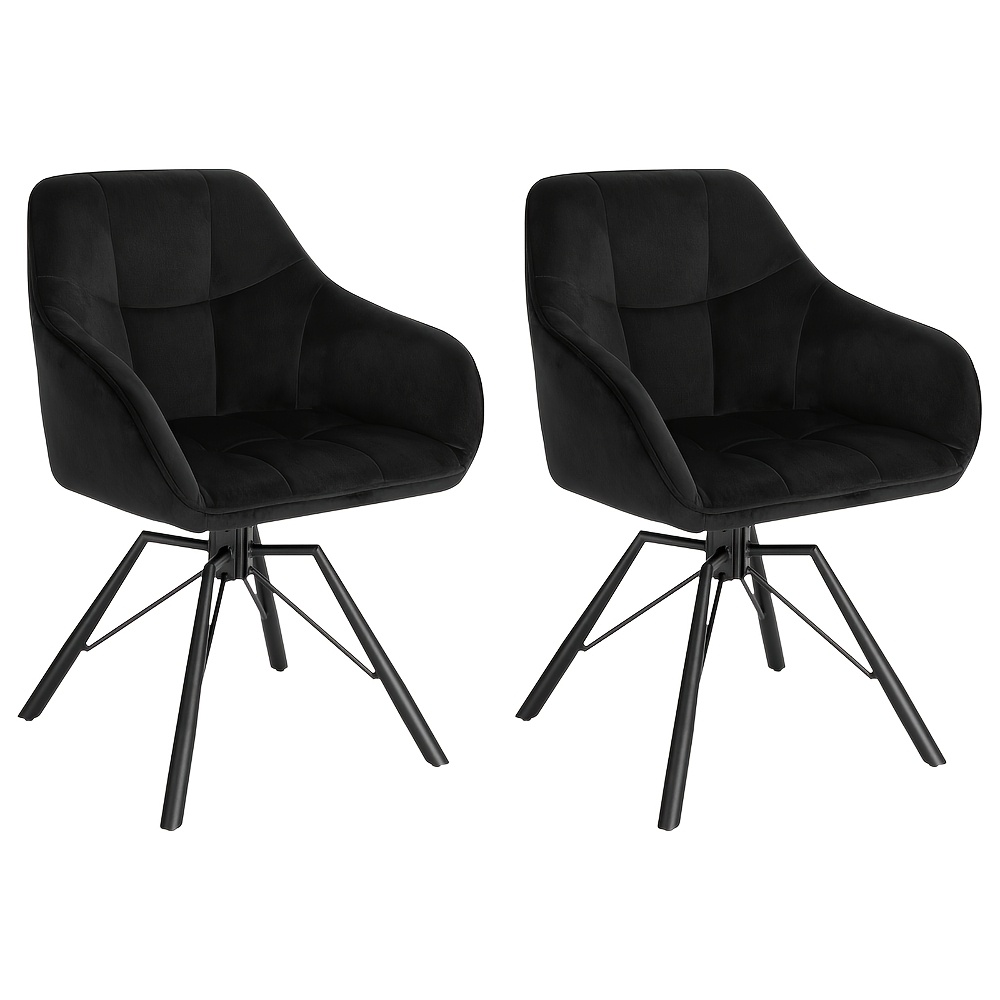 2pcs Swivel Dining Chair, Comfortable Dining Room Furniture, Armchair With Velvet Cover, Suitable For Dining Room, Living Room And Office