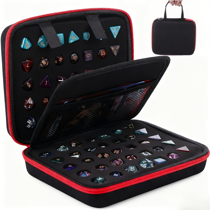 TEMU Lunzy Portable Dnd Dice Bag With Detachable Sponge And Dnd Dice Tray For All Set, Dice Box For Dice Display, Dice Storage For Role Playing &