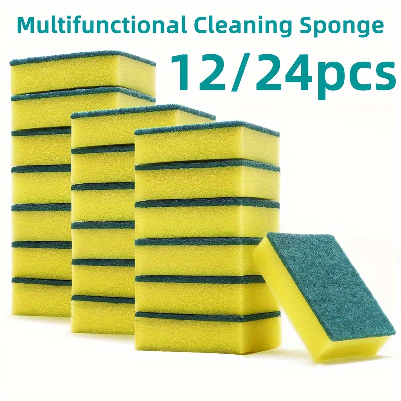 

12/24pcs High- Cleaning Sponges - Scratch-free, Multi-use Dishwashing & Pot Brushes Set