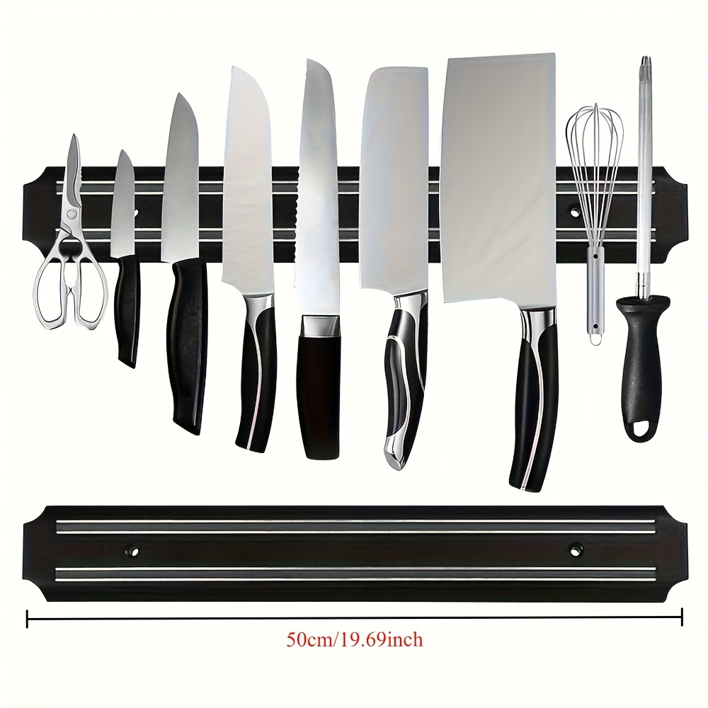 TEMU 1pc, 19.69in Magnetic Knife Holder For Wall, Magnetic Knife Strip, Powerful Magnet Knife Rack For Kitchen Knives, Magnetic Knife Bar, Creative