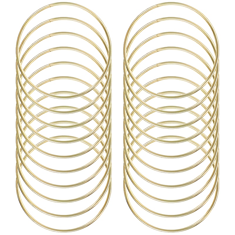 E-shop 20 3-Zoll Metallringe für Bastelarbeiten, DIY-Dekoartikel zur Heimdekoration, Hochzeitsdeko & Wandhängedekor (Gold)