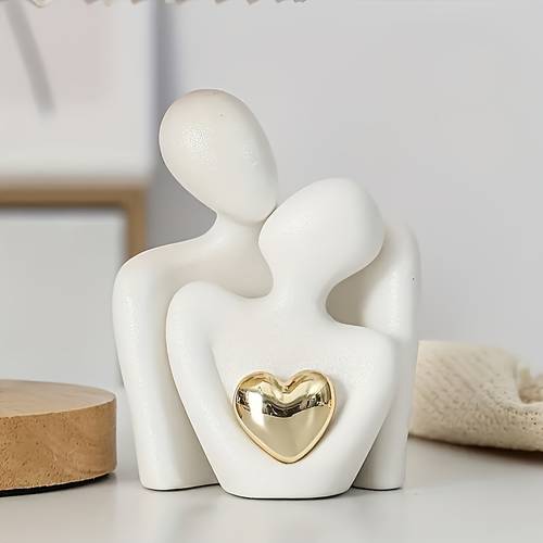 2pcs romantic couple resin sculpture ornament modern minimalist love themed home decor suitable for living rooms tv cabinets bookshelves indoor outdoor use no power required unique gift for anniversaries and weddings