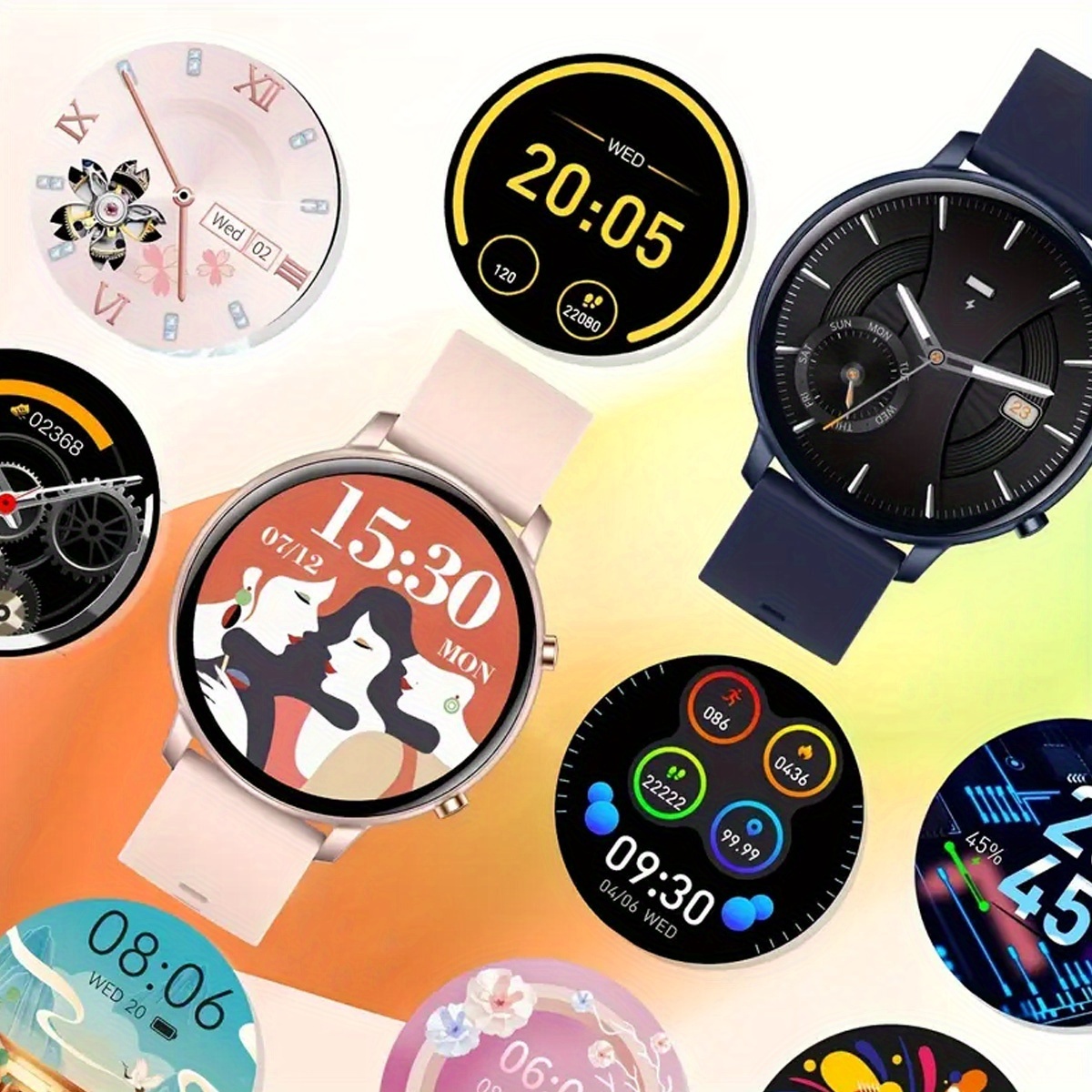 Upgraded Smart Watch (Answer/Make Calls), 3.53 cm Display Smart Watch for Women Men, with Wireless Call/Receive Messages, Alarm Clock, Music Playback, Support Multiple Sports Modes, Step Calorie Counter for iPhone And Android Phone Watch