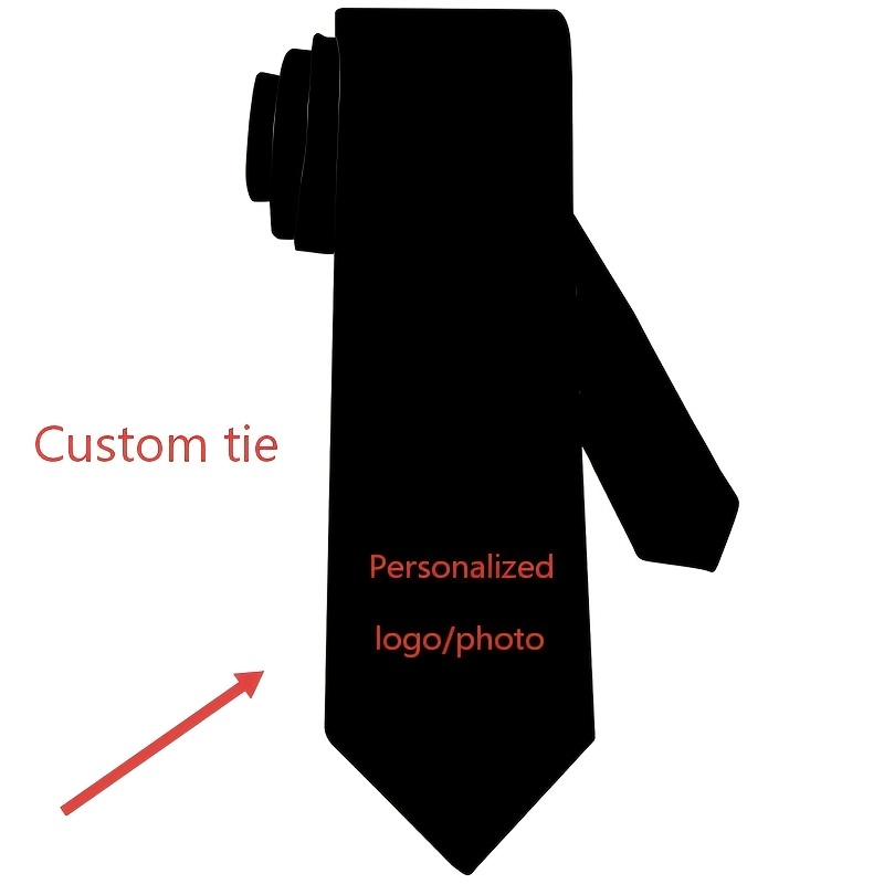 TEMU Custom Tie With Printed Patterns, A Versatile Accessory For Formal And Casual Wear, Featuring Logo Design, Personalized Customization, And Gift