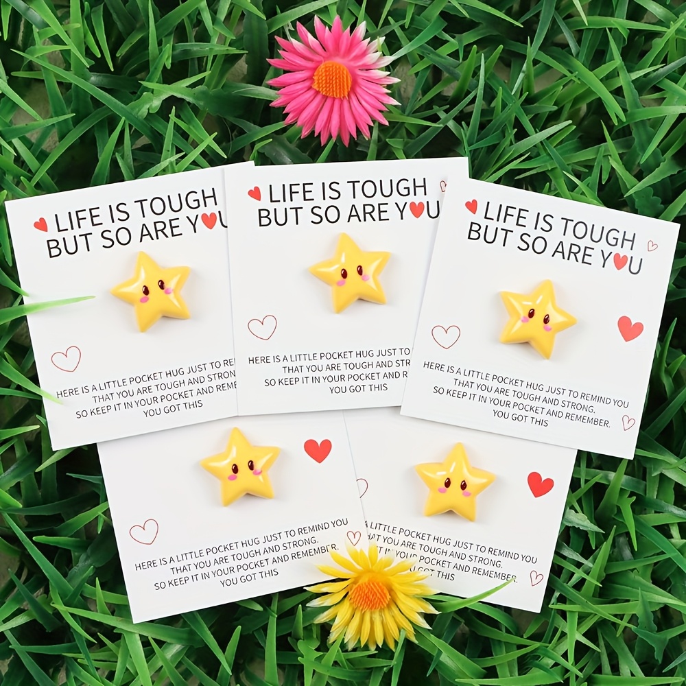 

5pcs Hug Cards, -shaped Keepsake, Inspirational Message, Day//good Luck Gifts For Star Enthusiasts, Friends,