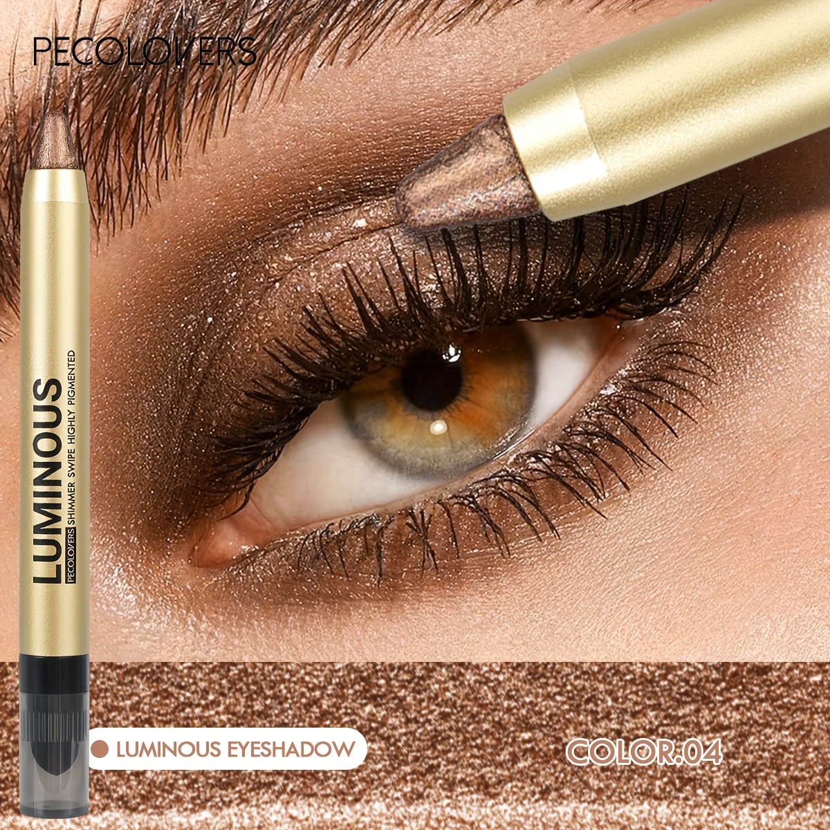 Long-lasting Double-ended Eyeshadow Stick, Waterproof Shimmer Multi-colors, Pigmented A Shiny Makeup Look, Easy To Apply For Lazy Eyeshadow Makeup