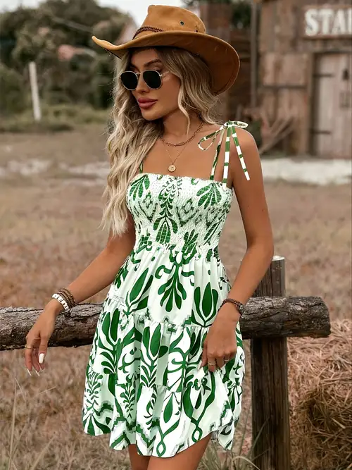 women's off-shoulder hanging neck summer dress - tropical leaf print a-line swing midi skirt, sleeveless casual vacation beachwear for spring summer fall, beach dress, flowy fabric gown - women's clothing - Temu women's off-shoulder hanging neck summer dress - tropical leaf print a-line swing midi skirt, sleeveless casual vacation beachwear for spring summer fall, beach dress, flowy fabric gown - women's clothing - Temu