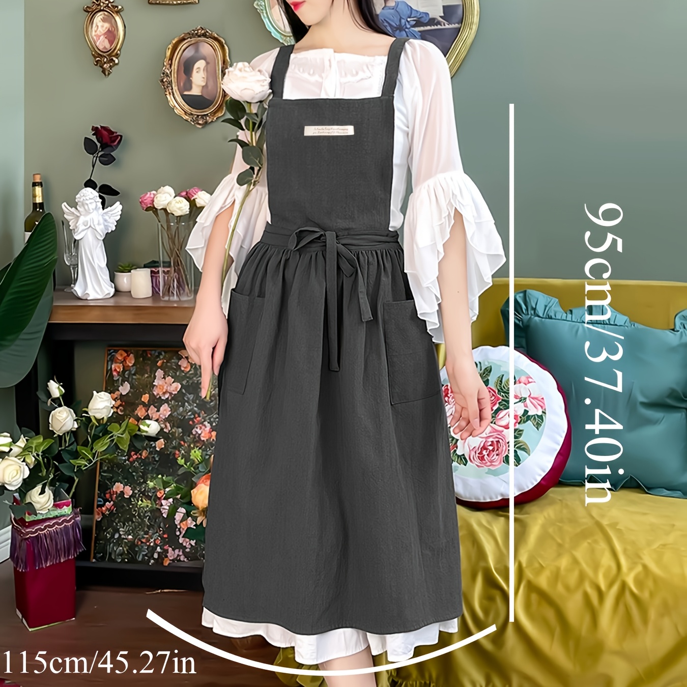 トップス vintage apron 1pc womens vintage cross strap apron durable - Temu Morocco