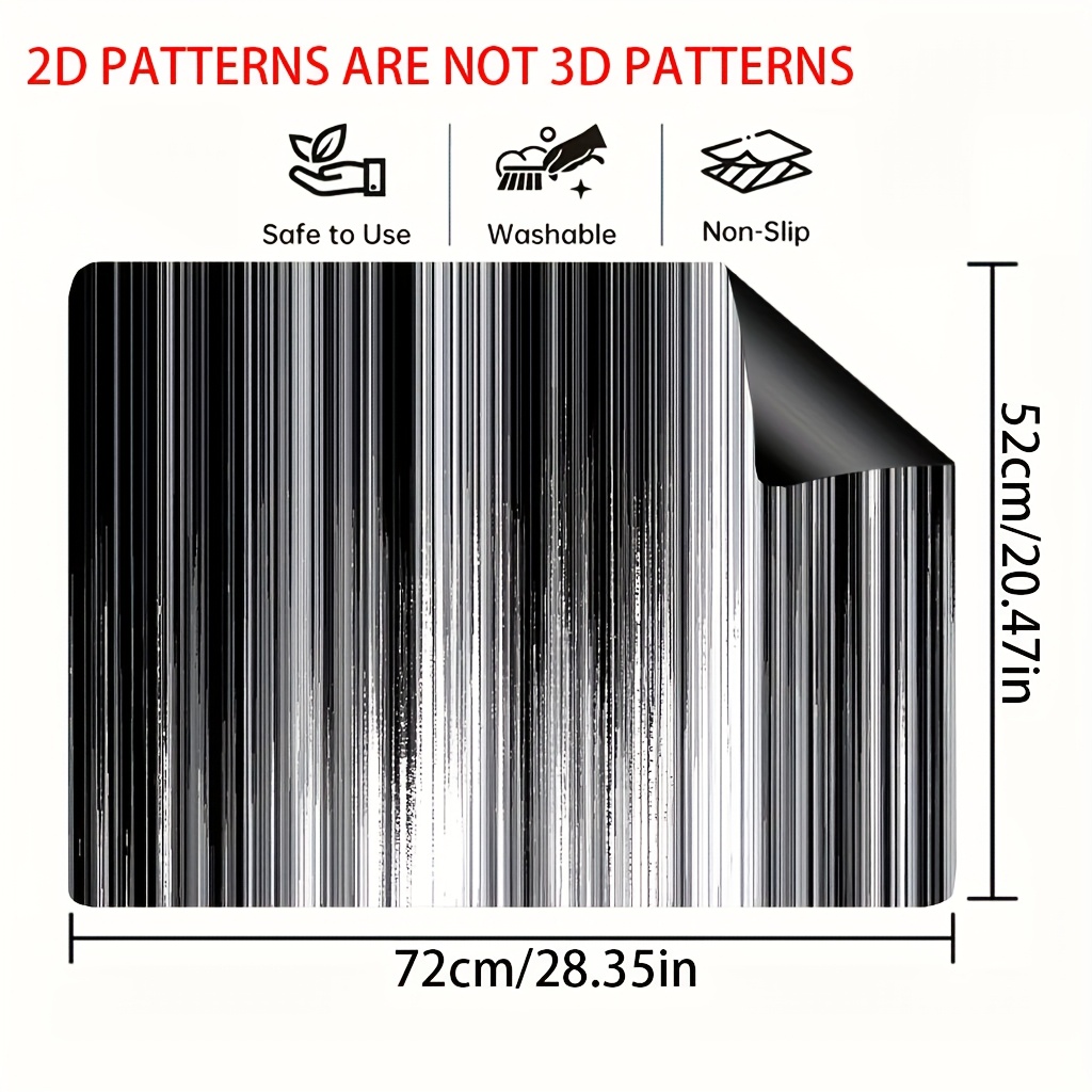 1pc 2d flat monochrome vertical lines kitchen stove top protector mat coffee   fits oven washer dryer mouse pad kitchen decor 2d flat appliance protector modern kitchen decor heatresistant pad easy to clean stove cover flat