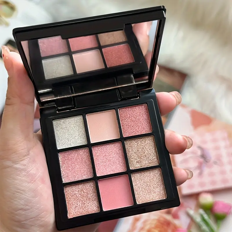 9 Color Nude Eyeshadow Palette Pink Brown Shades Matte