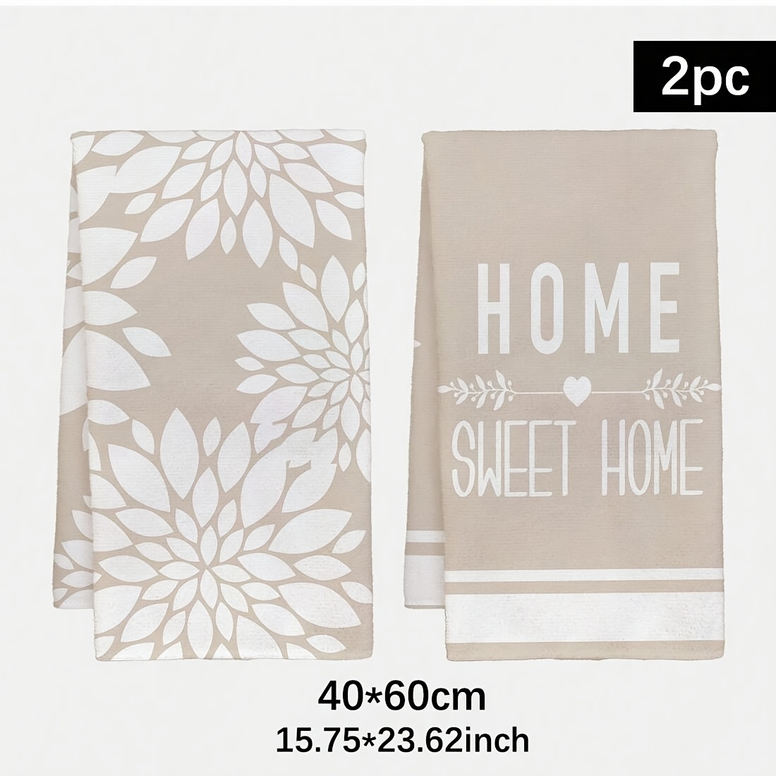 TEMU 2pcs Bohemian Farmhouse Kitchen Towels Suitable For Cooking, & Dishwashing - Super Soft Absorbent Cloths With Pattern, Tea Towels & Hand Towels