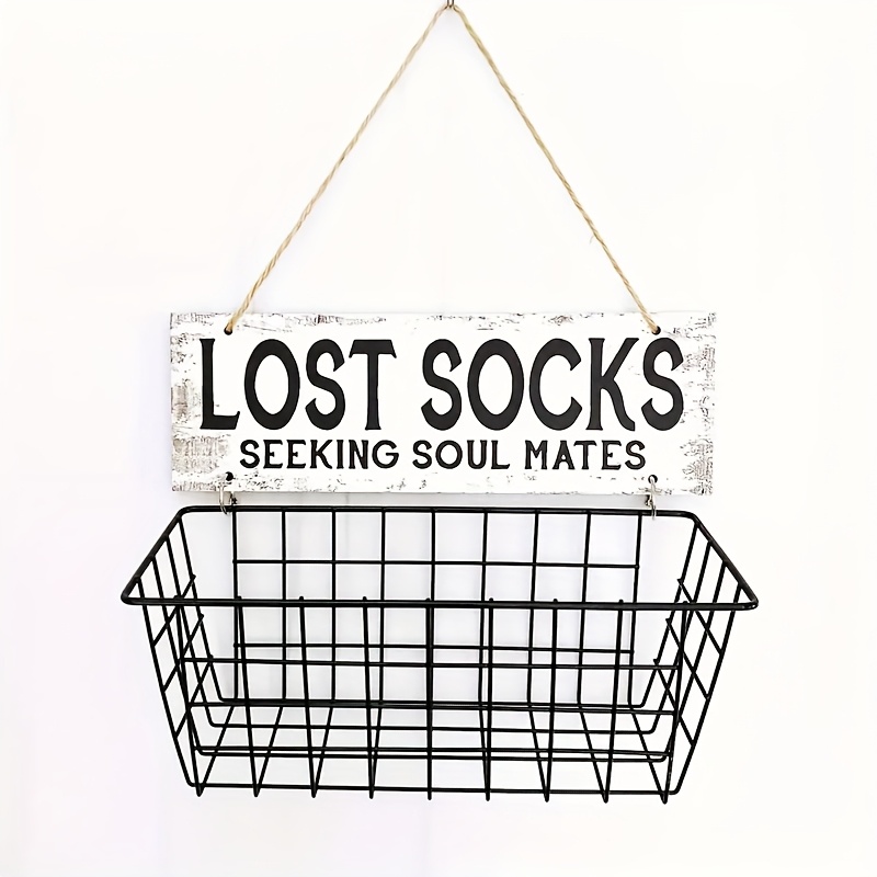 A Lost Socks Sock Laundry Room Sock Storage Iron Basket Storage Rack Creative , Shelf Baskets