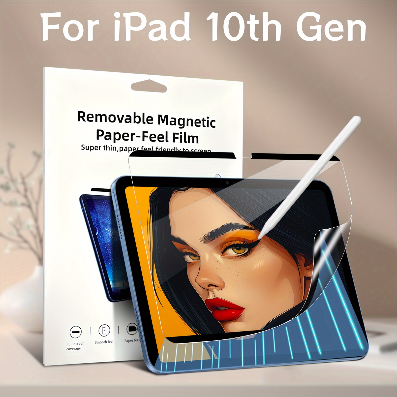 

For Ipad 10th Gen - Screen Protector - Reusable, Washable With -resistant For & Drawing Paper