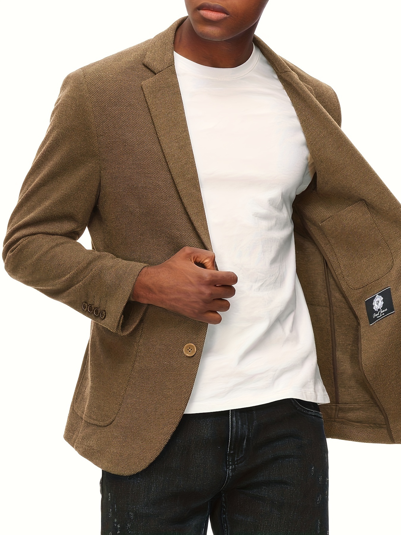 Men Blazer Jacket Natural Stretch Twill Suit Jacket Navy