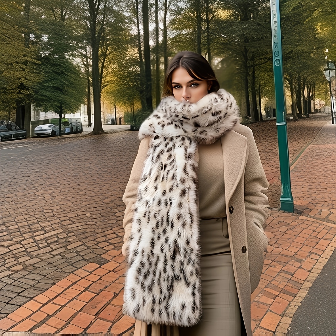 

Women's Fur Scarf, Elegant And Double-sided Plush Warm Neck Warmer, Elegant Style,