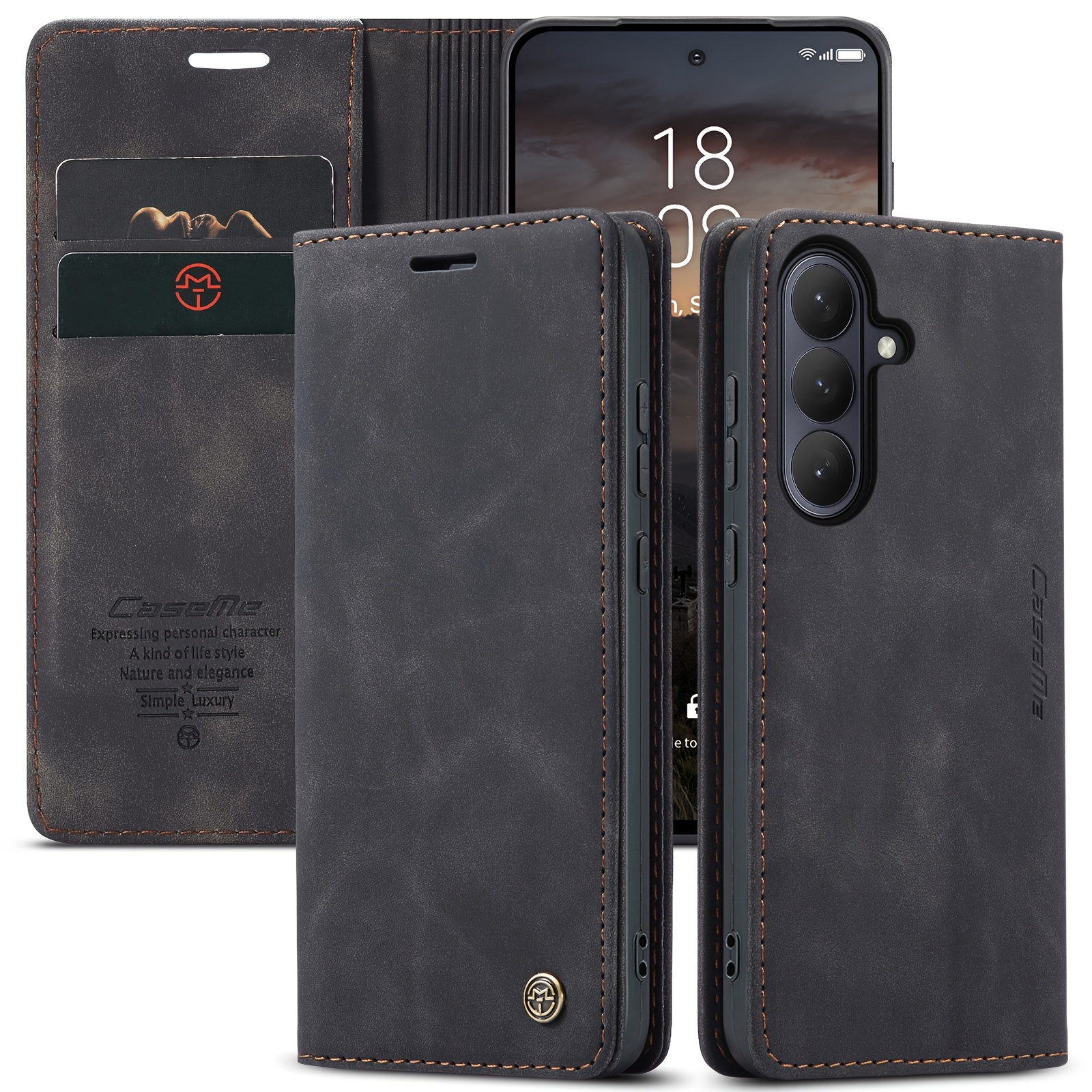 TEMU Phone Case: Premium Synthetic Leather Flip Case For The Galaxy S26 Plus/ultra/edge, Featuring A Pocket, Magnetic Card Slot, And Stand Function