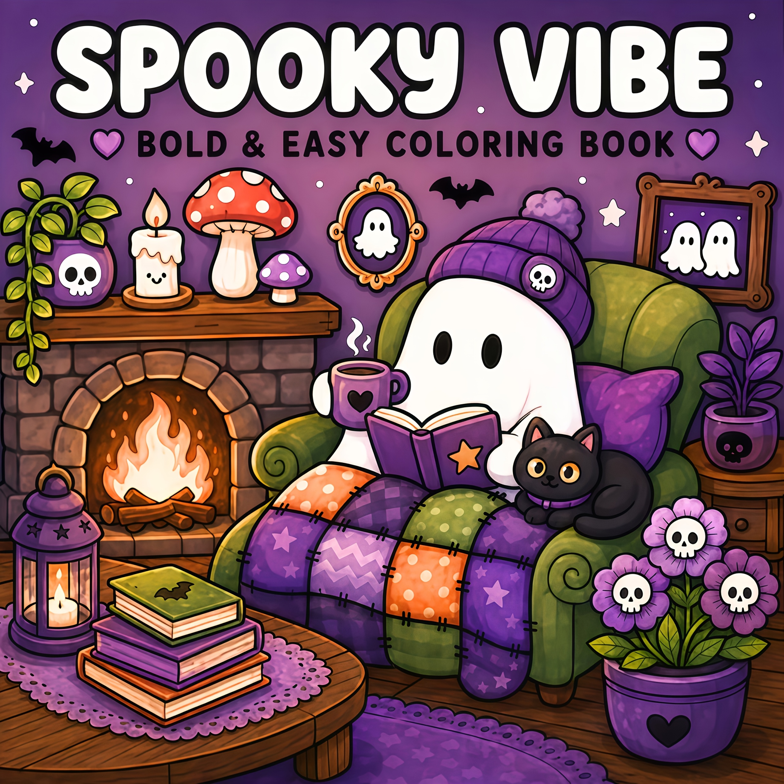 TEMU 2d Flat, Warm Halloween Adult Art Book, Cozy Autumn Scene Paintings, Lovely Gentle Paintings, Soft Festive Atmosphere, Creative Relaxing &