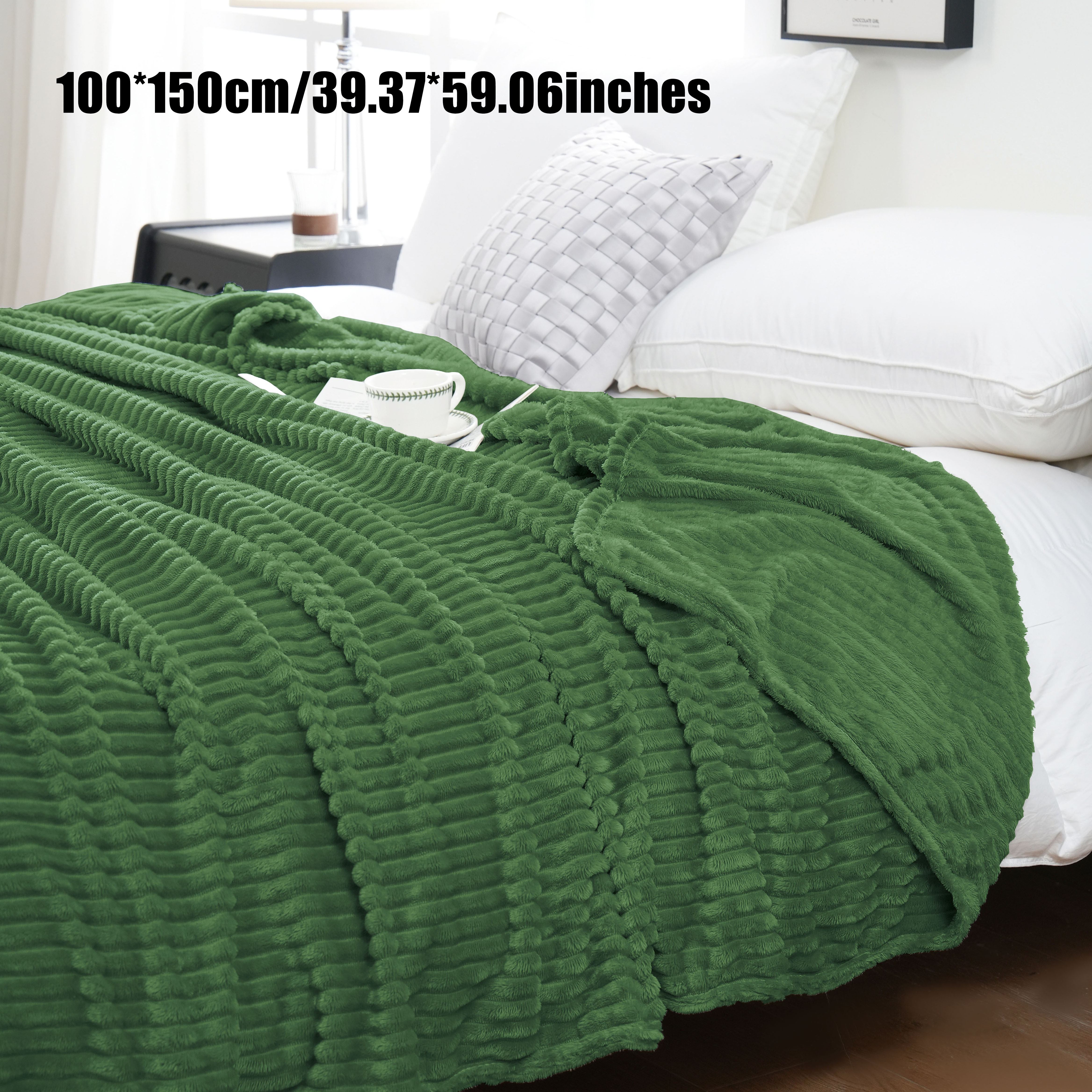 220gsm Striped Flannel Blanket Solid Color Flannel Blanket - Temu